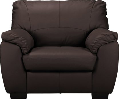 An Image of Argos Home Milano Leather Armchair - Chocolate