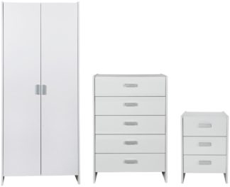 An Image of Argos Home Capella 3 Piece 2 Door Wardrobe Set - White