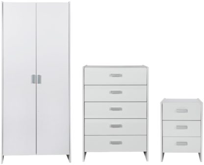 An Image of Argos Home Capella 3 Piece 2 Door Wardrobe Set - White