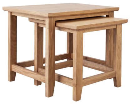 An Image of Argos Home Islington Nest of 2 Oak Veneer Tables