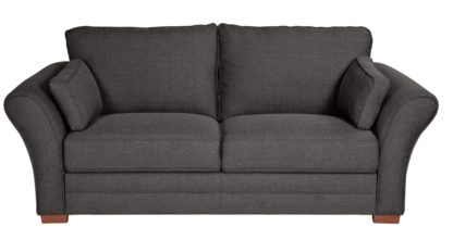 An Image of Argos Home Thornton 3 Seater Fabric Sofa - Light Grey