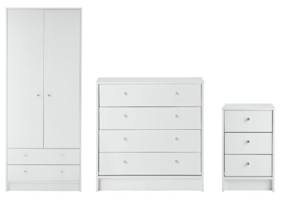 An Image of Habitat Malibu 3 Piece 2 Door Wardrobe Set - White