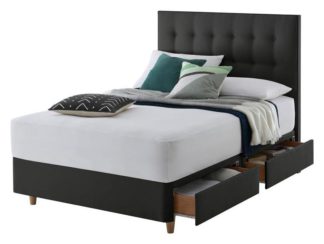 An Image of Silentnight Alaro 4 Drawer Kingsize Divan Bed - Ebony