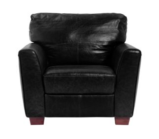 An Image of Habitat Milford Leather Chair - Black