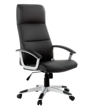 An Image of Habitat Orion Faux Leather Ergonomic Office Chair - Black