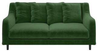 An Image of Habitat Swift 2 Seater Velvet Sofa - Moss Green