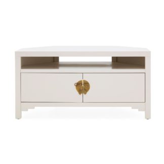 An Image of Hanna Oyster Corner TV Stand Oyster