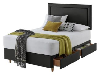 An Image of Silentnight Toulouse Small Double 4 Drw Divan Set - Charcoal
