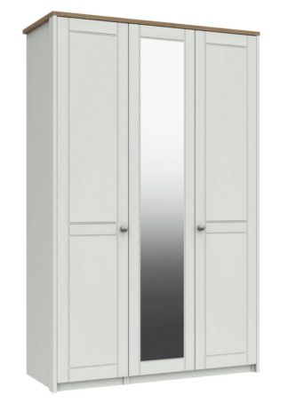 An Image of Kielder 3 Door Mirror Wardrobe - Grey