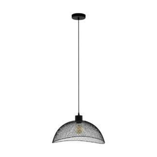 An Image of Eglo Pompeya Mesh Pendant Light - Black