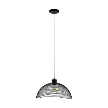 An Image of Eglo Pompeya Mesh Pendant Light - Black