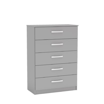4e75e62622274e781c2f87886133a25fa5f2eb4d42b651a7171466c7e25b3197.jpg An Image of Lynx Grey 5 Drawer Chest Grey