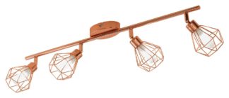 An Image of Eglo Zapata 4 Light Spotlight Bar - Copper