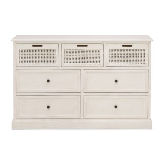 An Image of Lucy Cane Cream 7 Drawer Chest White