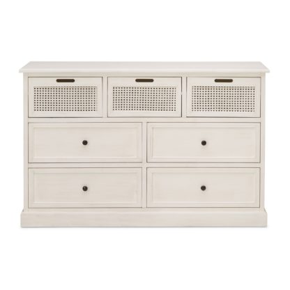 An Image of Lucy Cane Cream 7 Drawer Chest White