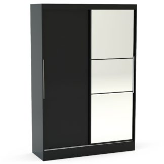 An Image of Lynx Black Sliding Wardrobe Black