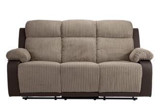 An Image of Argos Home Bradley 3 Seater Fabric Recliner Sofa - Natural