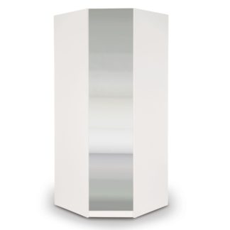 An Image of Angel Mirrored Corner Wardrobe White