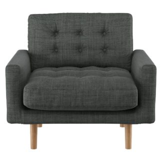 An Image of Habitat Fenner Charcoal Italian Woven Fabric Armchair