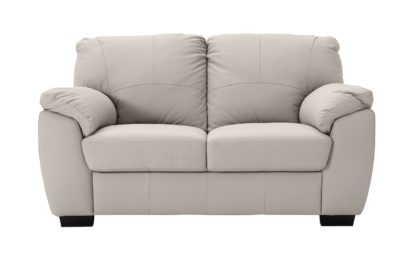 An Image of Argos Home Milano 2 Seater Leather Sofa - Light Grey