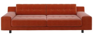 An Image of Habitat Hendricks 4 Seater Velvet Sofa - Orange