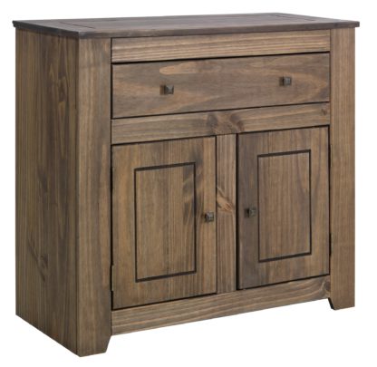 An Image of Argos Home Amersham Small Solid Wood Sideboard - Dark Pine