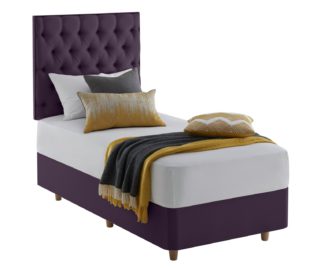 An Image of Silentnight Sassaria Single 2 Drawer Divan Bed - Purple