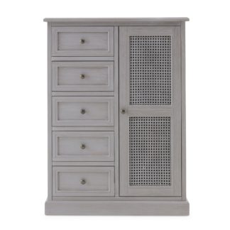 An Image of Lucy Cane Grey Compact Wardrobe Grey