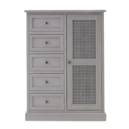 An Image of Lucy Cane Grey Compact Wardrobe Grey