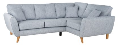 An Image of Argos Home Isla Right Corner Fabric Sofa - Light Blue