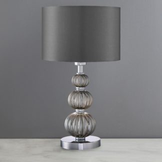 An Image of Stacked Smoked Glass Table Lamp Grey