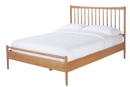 An Image of Habitat Chiltern Spindle Double Bed Frame - Oak