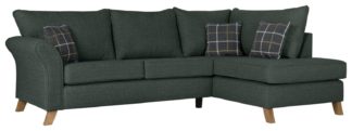 An Image of Argos Home Kayla Right Corner Fabric Sofa - Charcoal