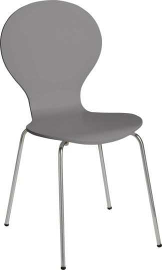 An Image of Habitat Bentwood Metal Dining Chair - Jet Grey
