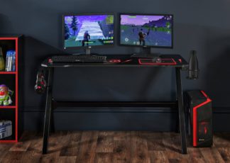 An Image of Virtuoso Velar LED Gaming Desk - Black