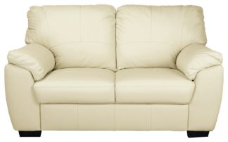 An Image of Argos Home Milano 2 Seater Leather Sofa - Ivory