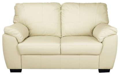 An Image of Argos Home Milano 2 Seater Leather Sofa - Ivory