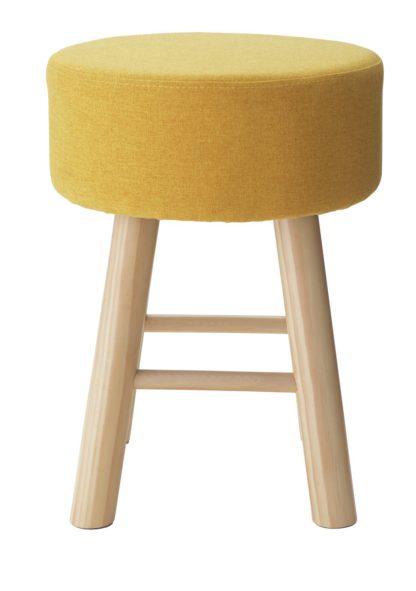 An Image of Habitat Small Fabric Footstool - Yellow