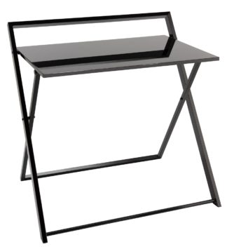 An Image of Habitat Compact Folding Office Desk - Black