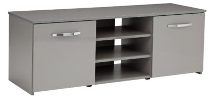 An Image of Habitat Hayward 2 Door Small TV Unit - White Gloss