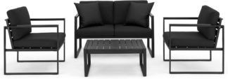 An Image of Catania Garden Lounge Set, Black and Polywood