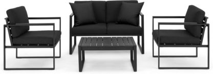 An Image of Catania Garden Lounge Set, Black and Polywood