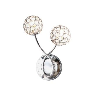 An Image of Argos Home Amelia 2 Light Beaded Globe Wall Light