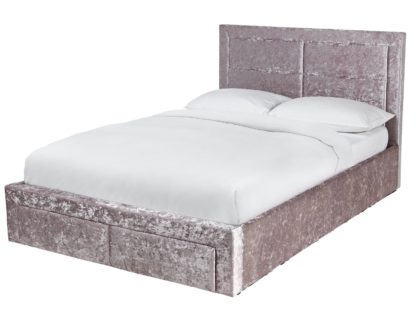 An Image of Argos Home Kourtney Velvet End Open Ottoman Dbl Bed - Silver