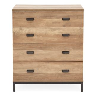 An Image of Fulton Oak Effect 4 Drawer Chest Brown
