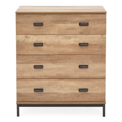 An Image of Fulton Oak Effect 4 Drawer Chest Brown