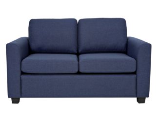 An Image of Habitat Apartment 2 Seater Fabric Sofa Bed - Navy
