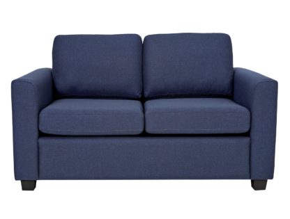 An Image of Habitat Apartment 2 Seater Fabric Sofa Bed - Navy