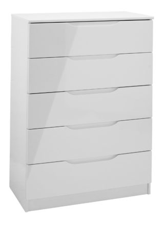 An Image of Legato 5 Drawer Chest - Grey Gloss.