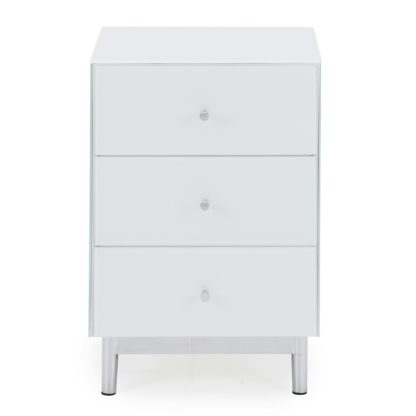 An Image of Bardoux Glass Bedside Table White